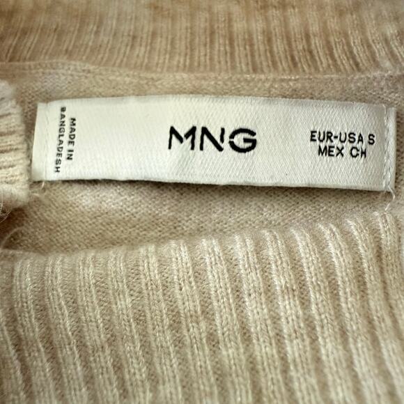 MNG Mango Mock Neck Slouchy Knit Long Sleeve Sweater Oversized Size Small - Picture 2 of 12
